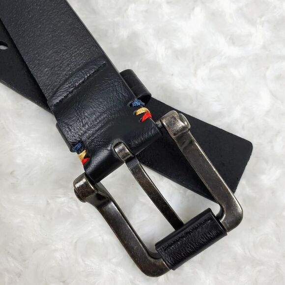 TOUGERJOY Leather Embroidered Belt Black Size 41 - Picture 8 of 9